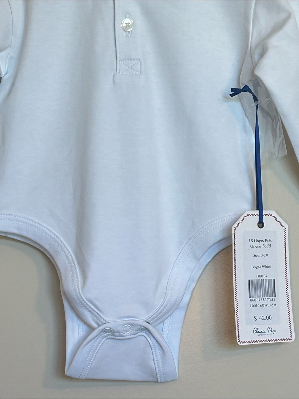 Sz0-3M NWT Classic Prep Polo Onesie - Picture 3 of 6